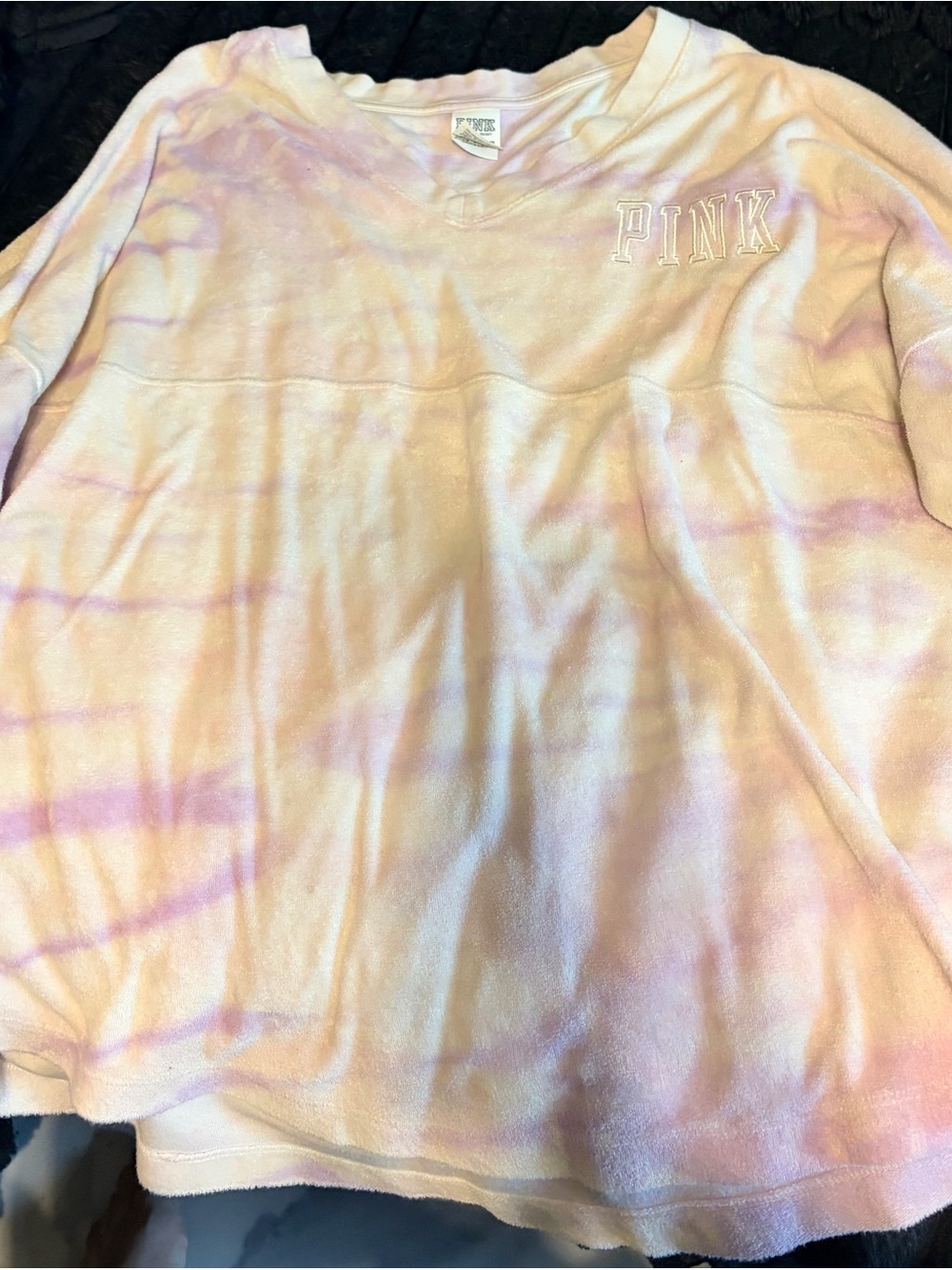 PINK Victoria's Secret Pastel Tie-Dye Crewneck Sweater